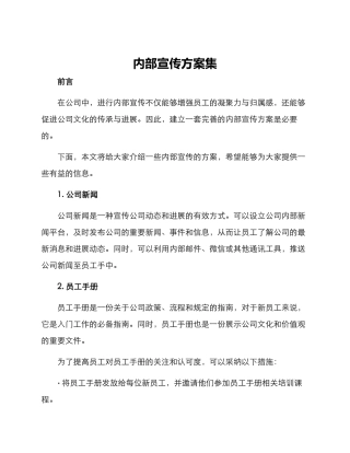 内部宣传方案集