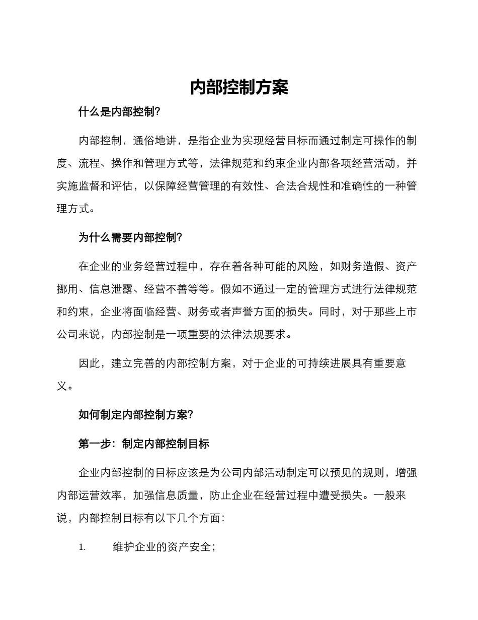 内部控制方案_第1页