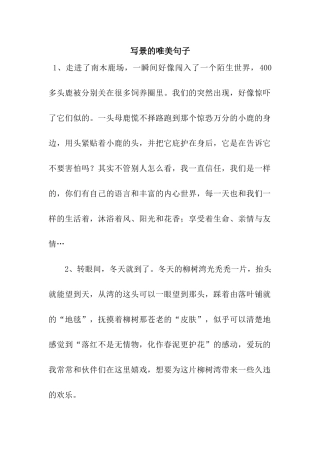 写景的唯美句子