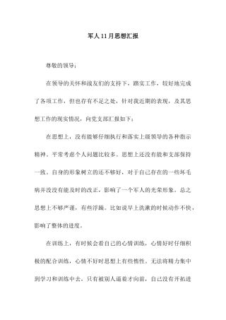 军人11月思想汇报