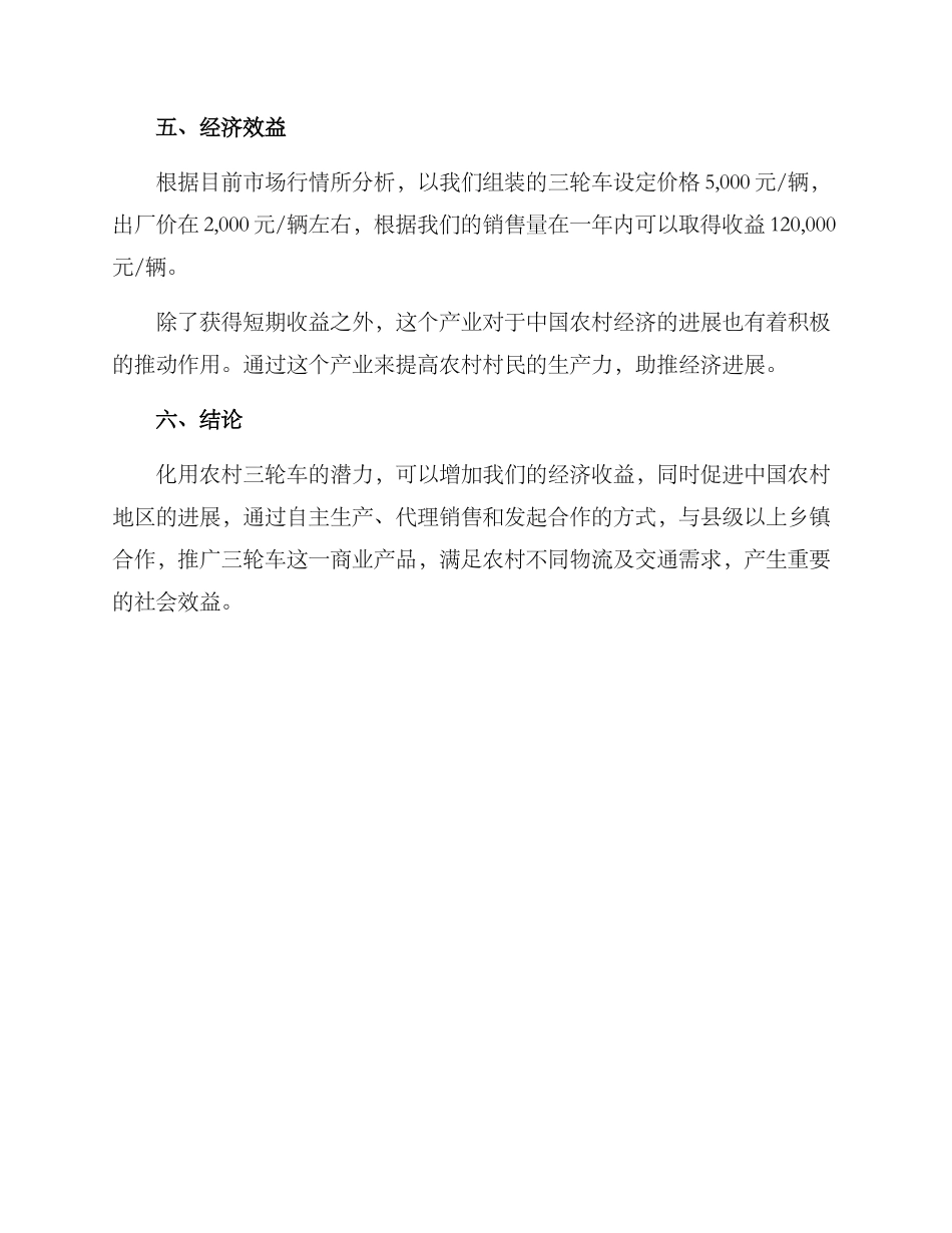 农村三轮车投资方案_第3页