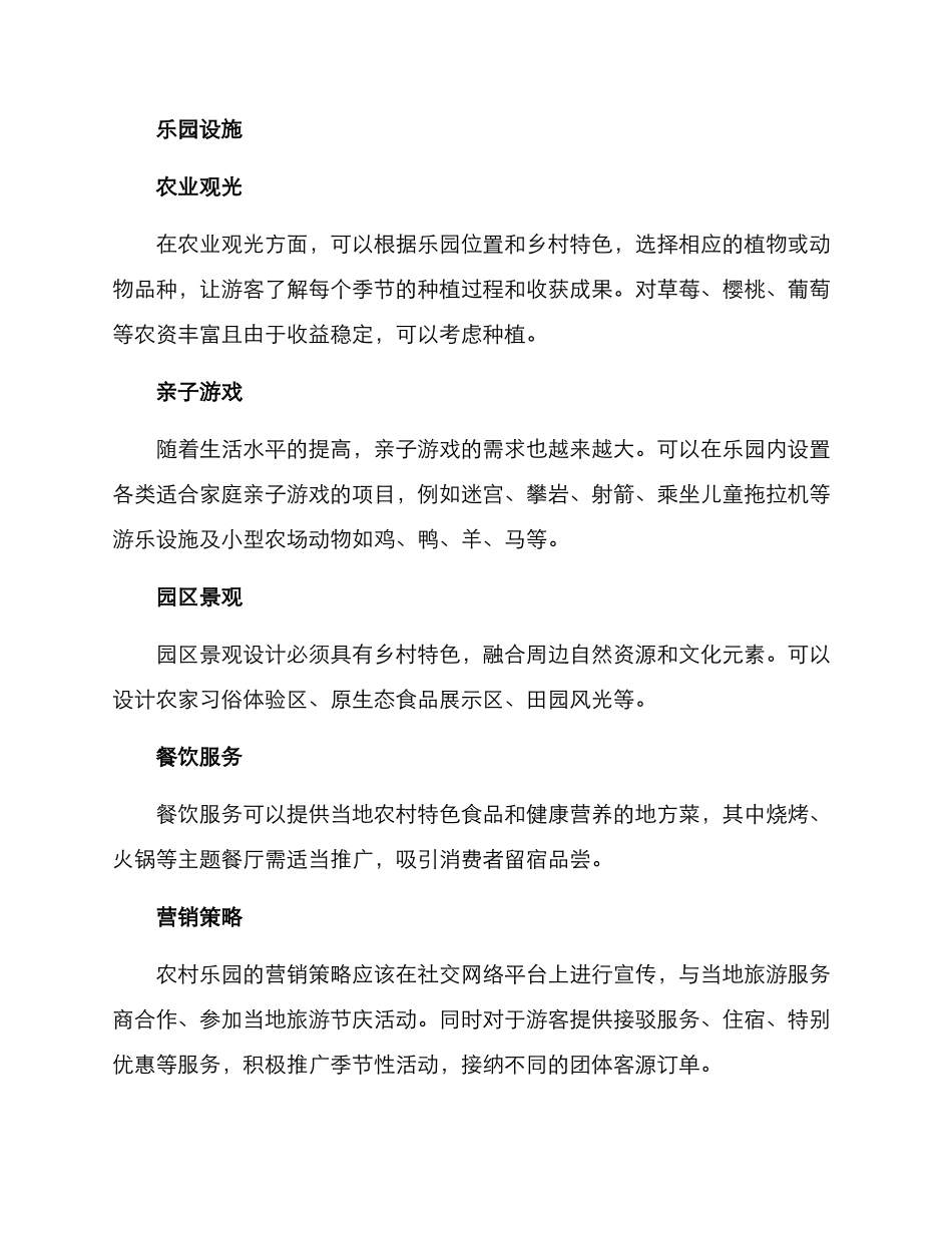 农村乐园经营方案_第2页