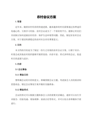 农村会议方案