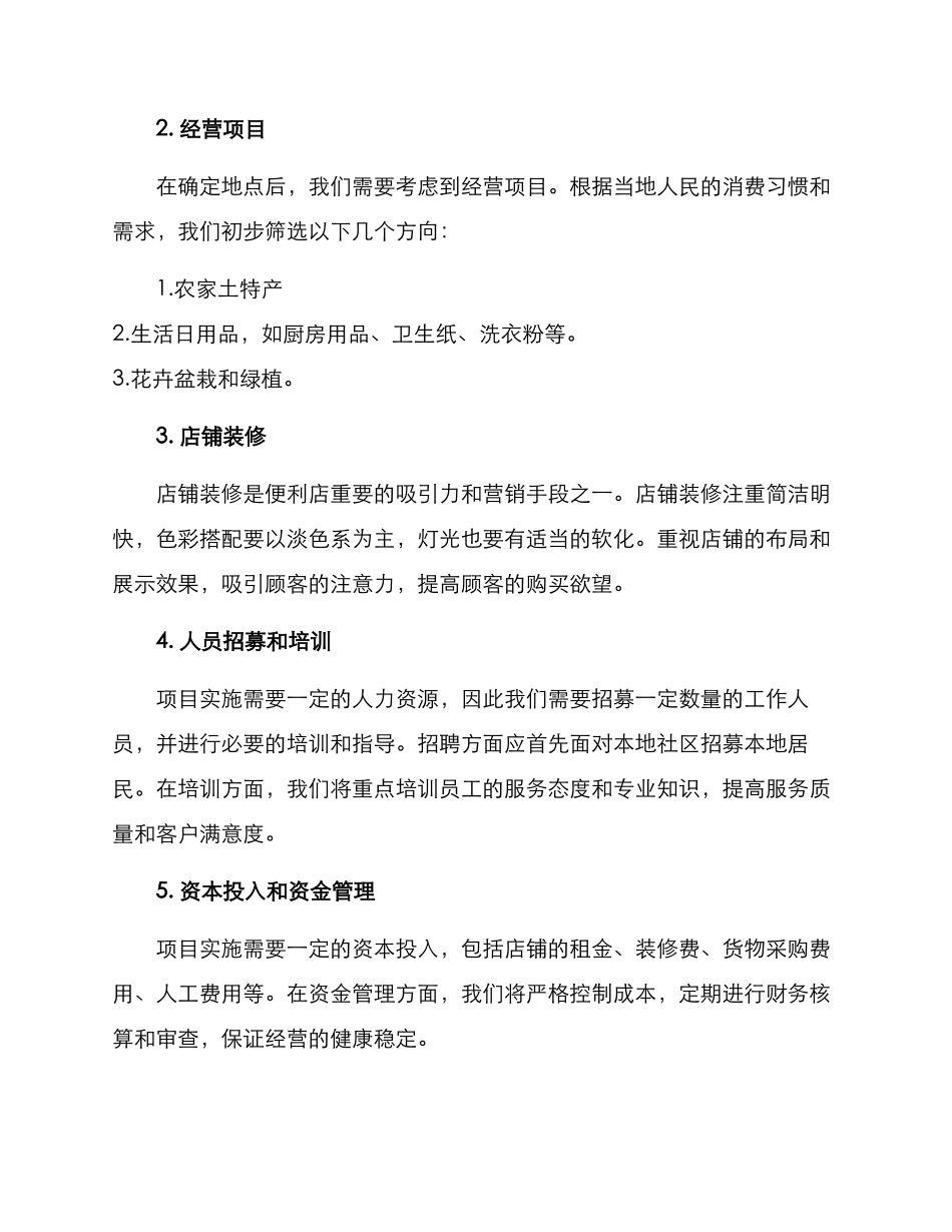 农村开店项目策划方案_第2页