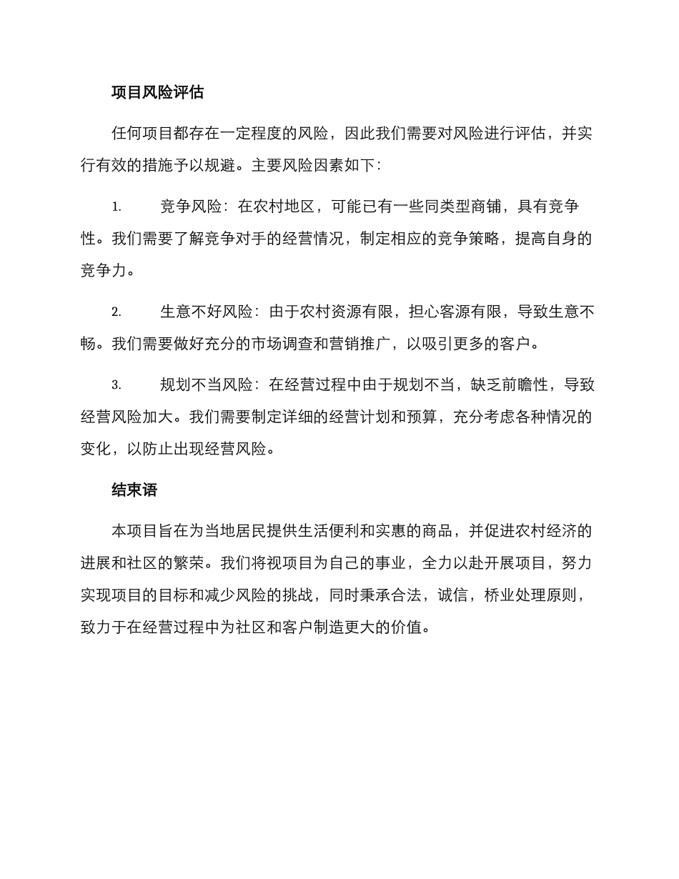 农村开店项目策划方案_第3页