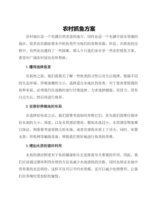 农村抓鱼方案