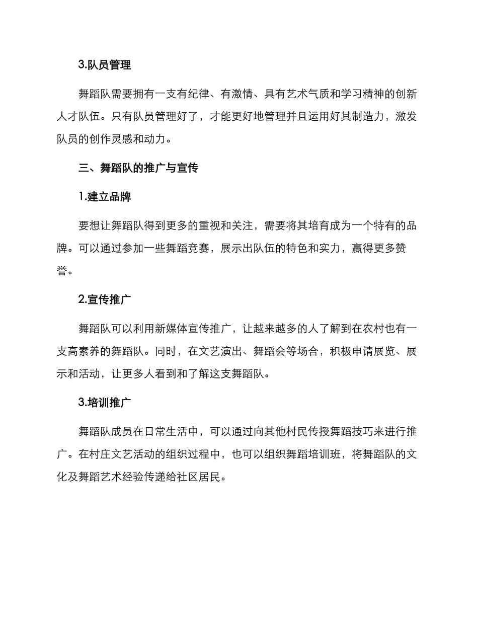 农村舞蹈队建设方案_第3页