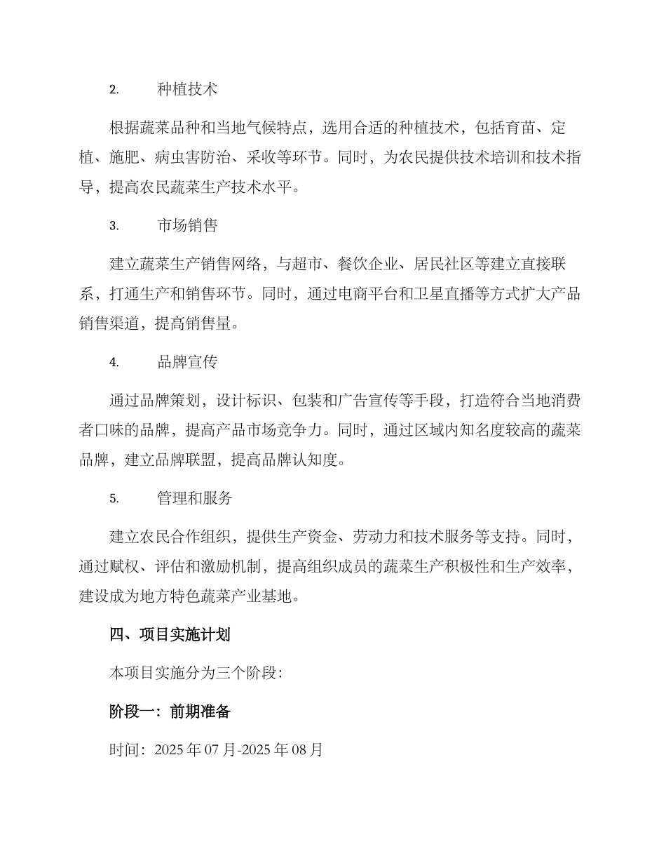 农村蔬菜种植项目方案_第2页