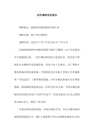 农村调研实况报告