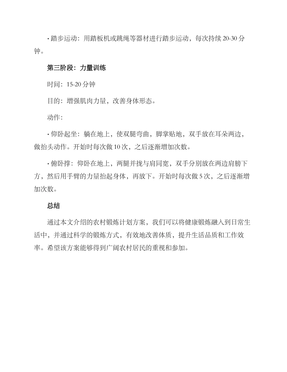 农村锻炼计划方案_第3页