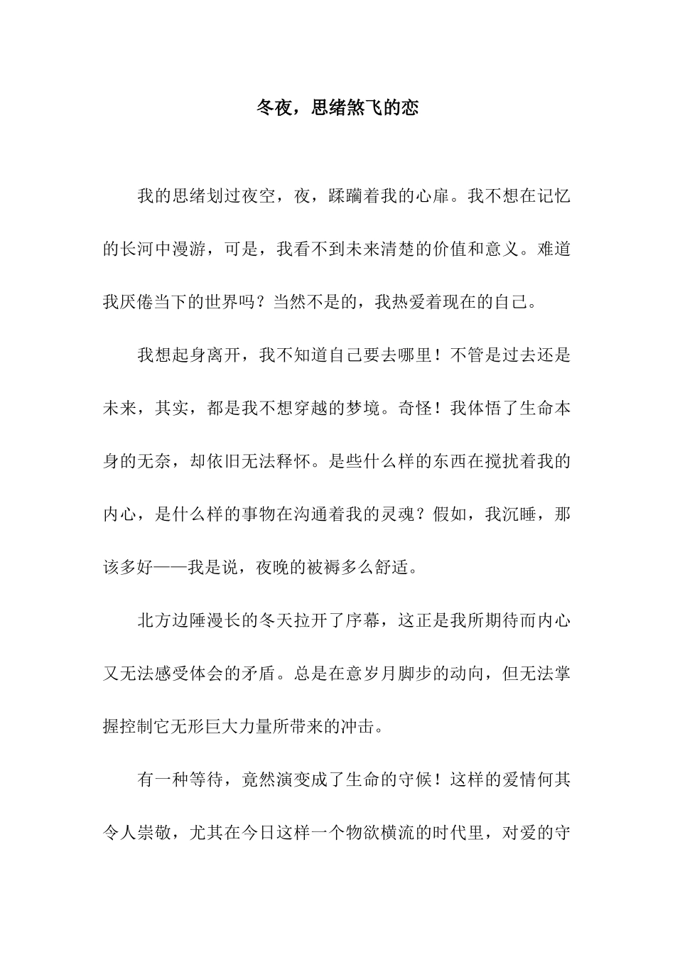 冬夜-思绪煞飞的恋_第1页