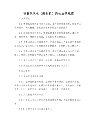 准备队队长岗位规范