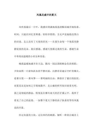 凤凰花盛开的夏天