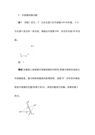 初中物理典型光路作图题