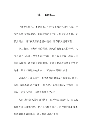 别了-我的初二