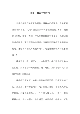 别了-我的小学时代-2