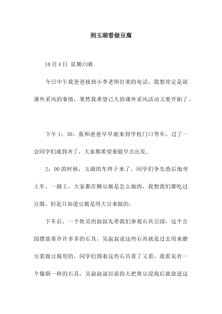 到玉湖看做豆腐