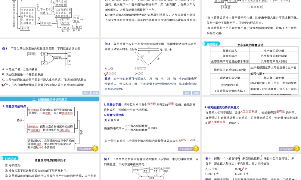 生态系统的能量流动（步步高）
