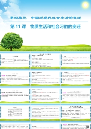 物质生活和社会习俗的变迁