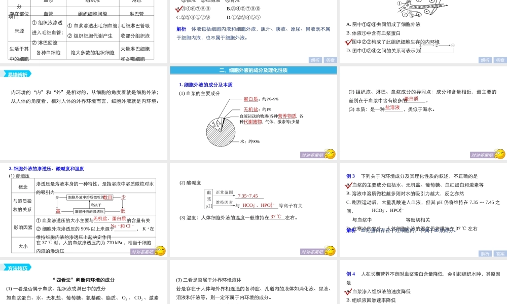 细胞生活的环境