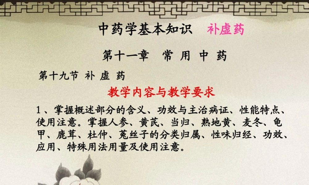 中医药学概论21中药学基本知识补虚药1002