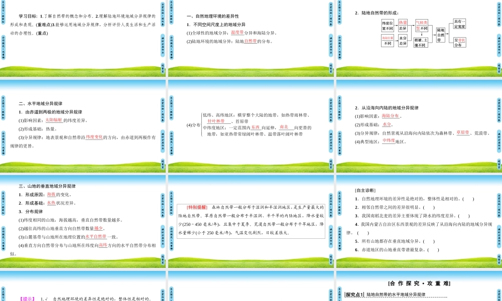 自然地理环境的差异性
