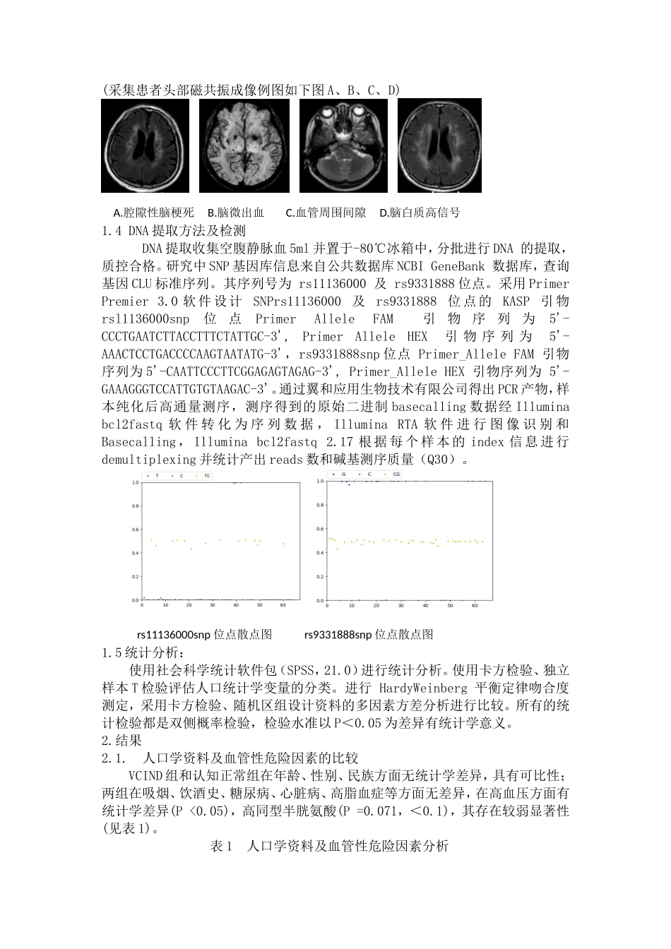 CLU的基因多态性与非痴呆型血管认知障碍相关性的研究_第3页