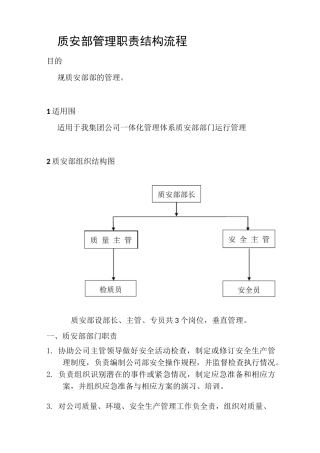 质安部管理职责与流程