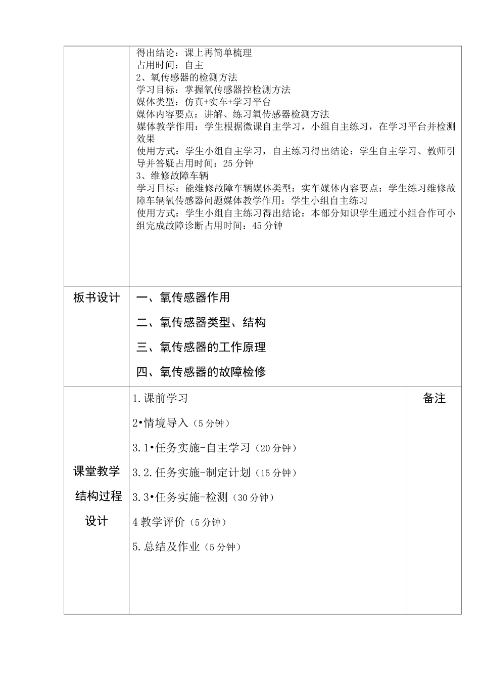 氧传感器检修教学设计_第3页