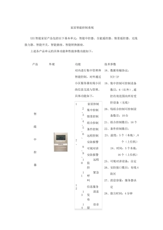 家居智能控制系统
