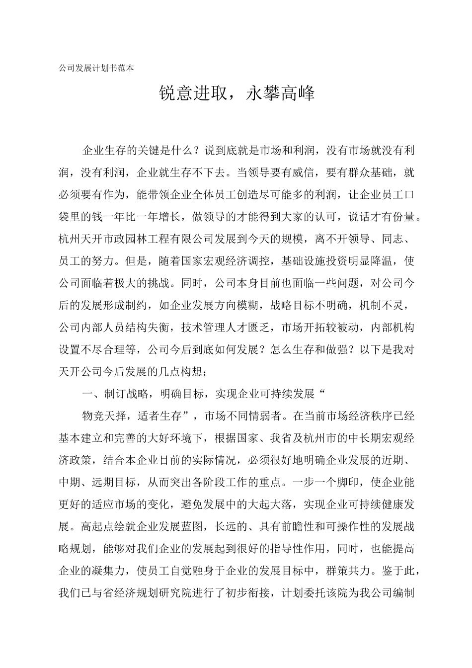 公司规划发展计划书_第1页