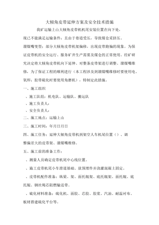 大倾角皮带延伸方案