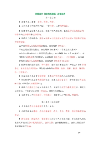 初级会计 经济法基础》必备法条