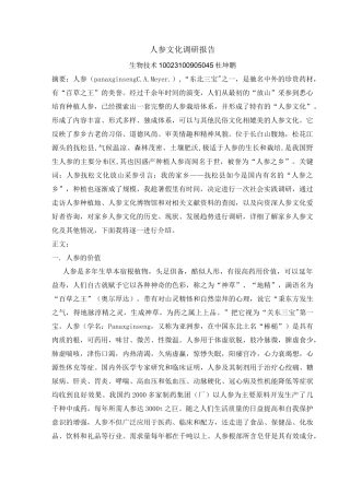 人参文化调研报告