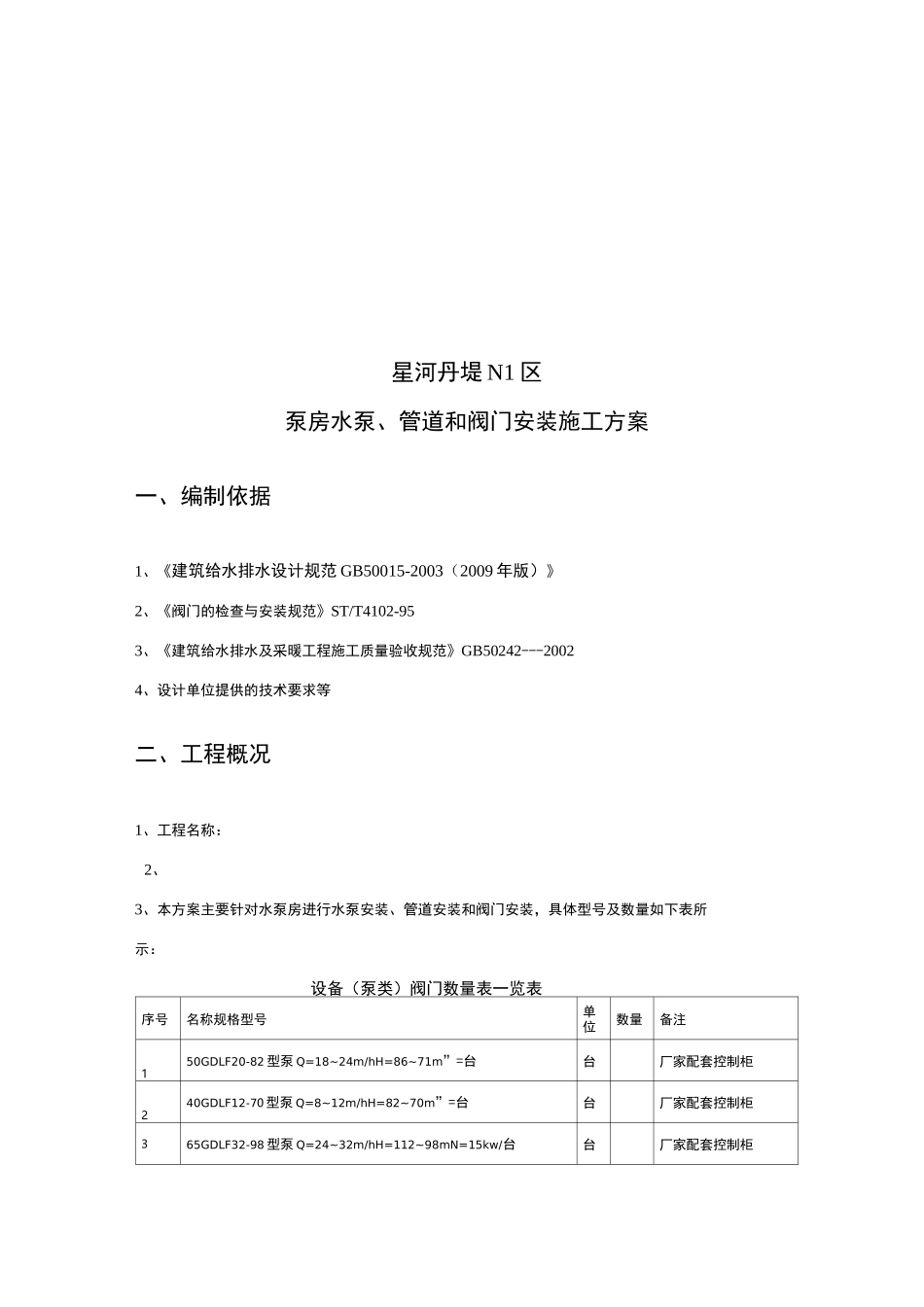 水泵房安装施工方案-副本_第2页