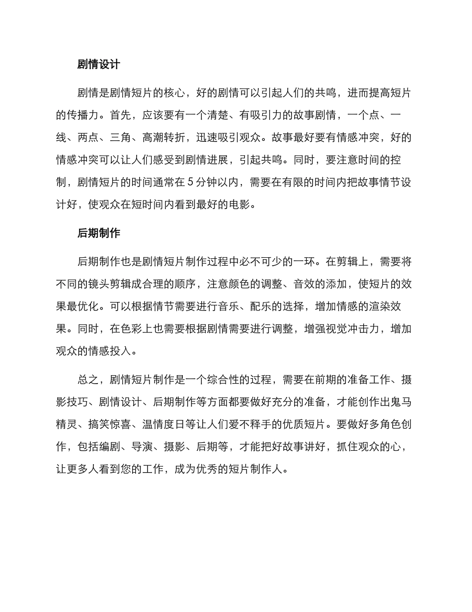 剧情短片制作方案_第2页