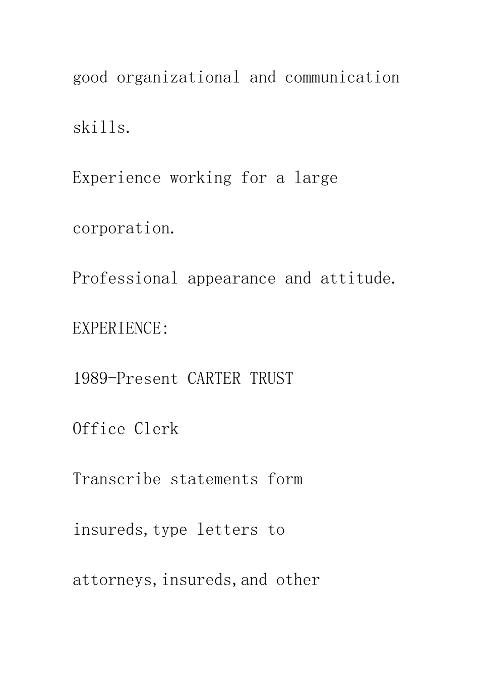 办公室文员英文简历--精编范文_第2页