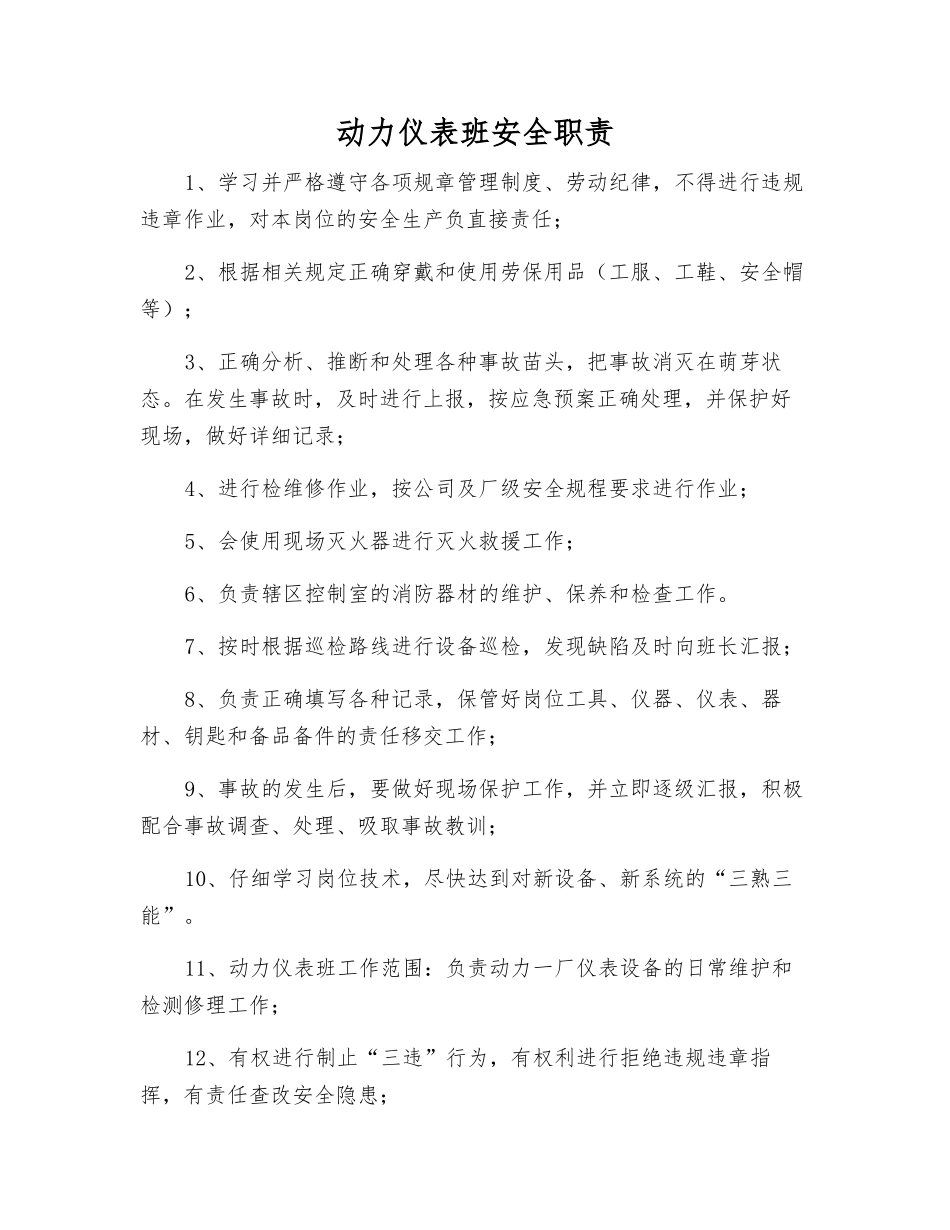 动力仪表班安全职责_第1页