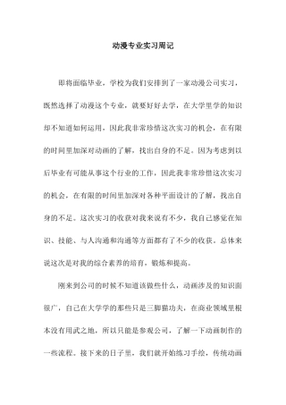 动漫专业实习周记