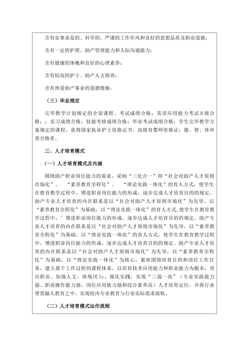 助产专业人才培养方案设计_第3页