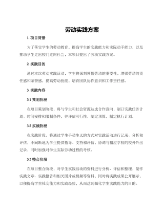 劳动实践方案