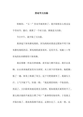 劳动节大扫除