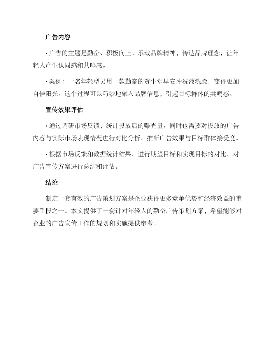 勤奋广告策划方案_第2页