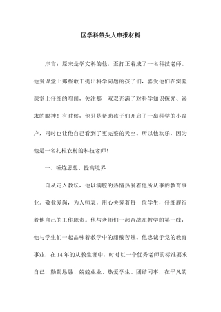 区学科带头人申报材料