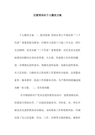 区教育局长个人整改方案