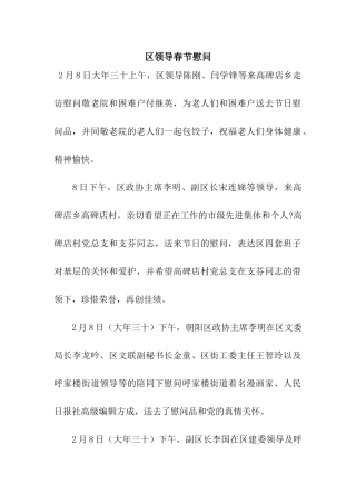 区领导春节慰问
