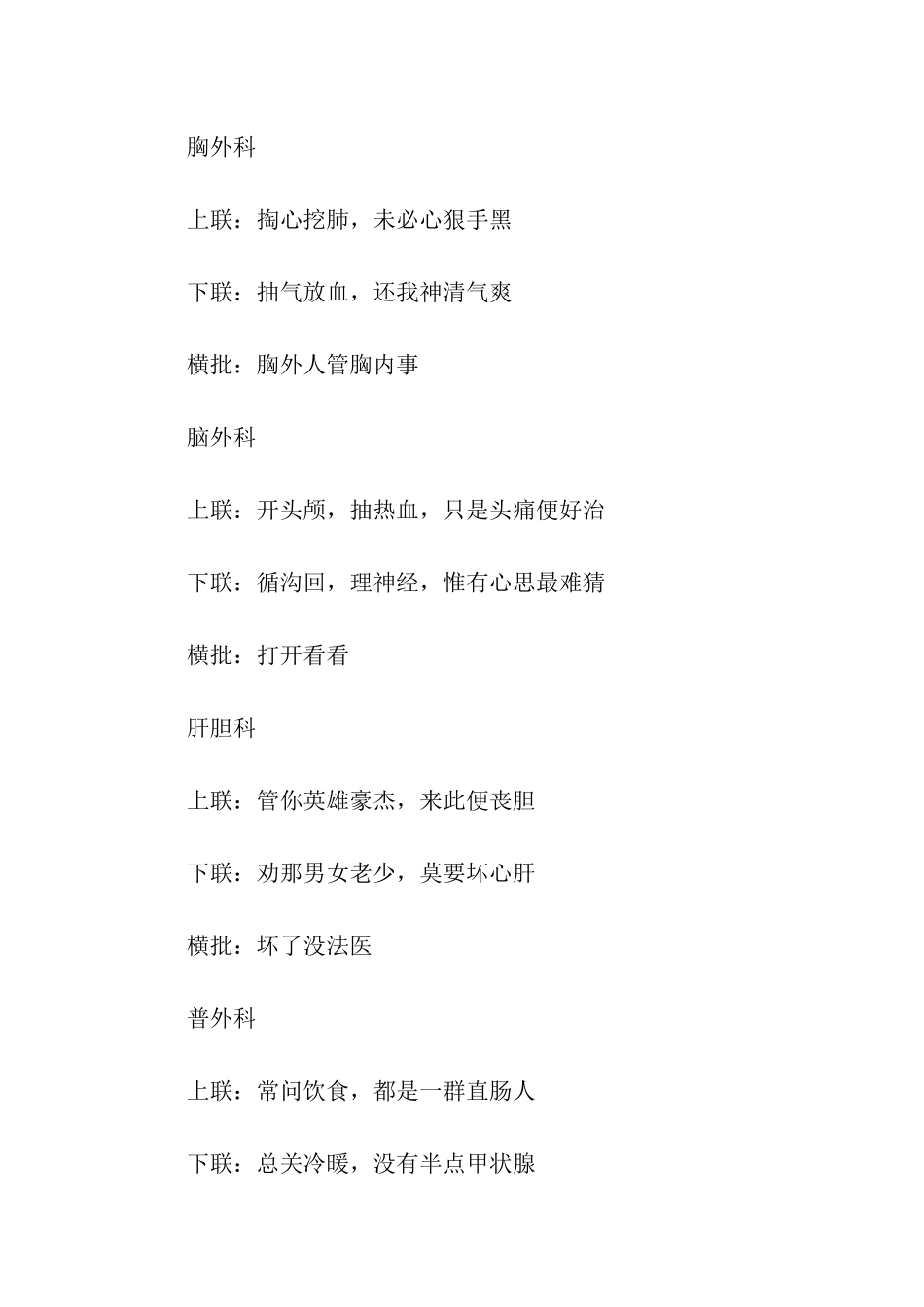 医院各科室搞笑对联云集_第2页