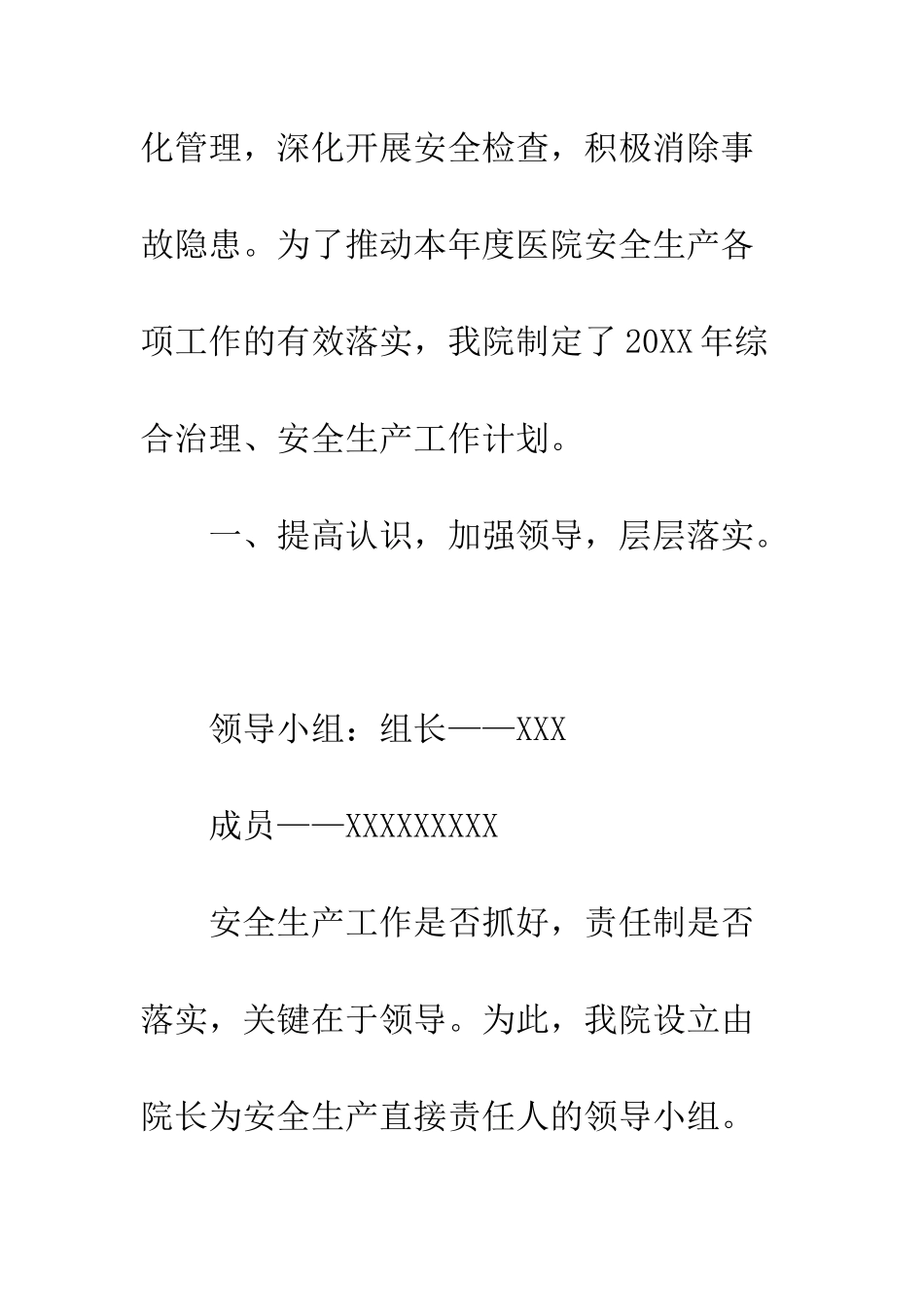 医院综合治理安全生产计划--精编范文_第3页