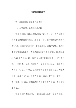 医院项目建议书