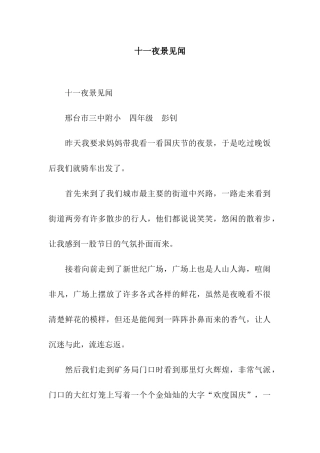 十一夜景见闻